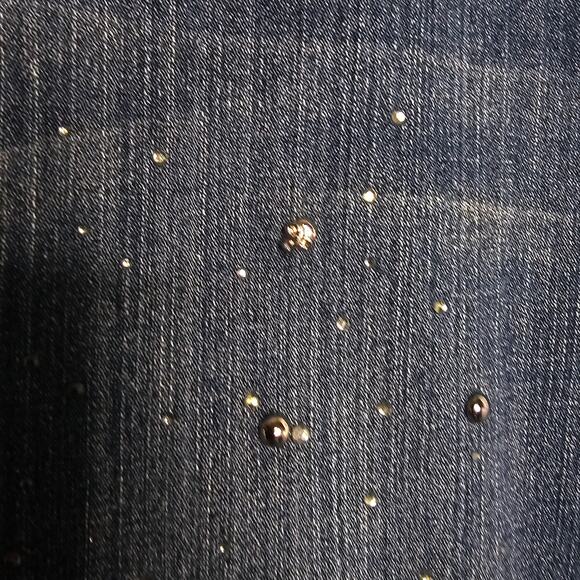 y2k TwentyOne Black Rue 21 Studded Low Rise Skinny Jeans Size 7/8 R Stretch Goth - Picture 9 of 11